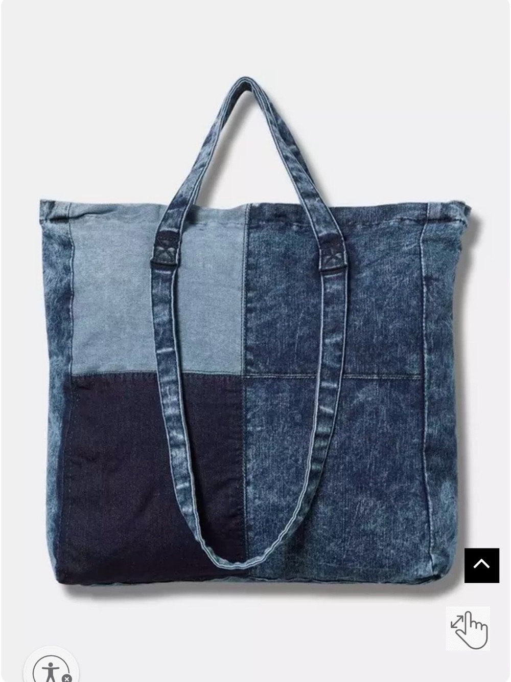 torrid Patchwork Denim Tote in Varied Blues